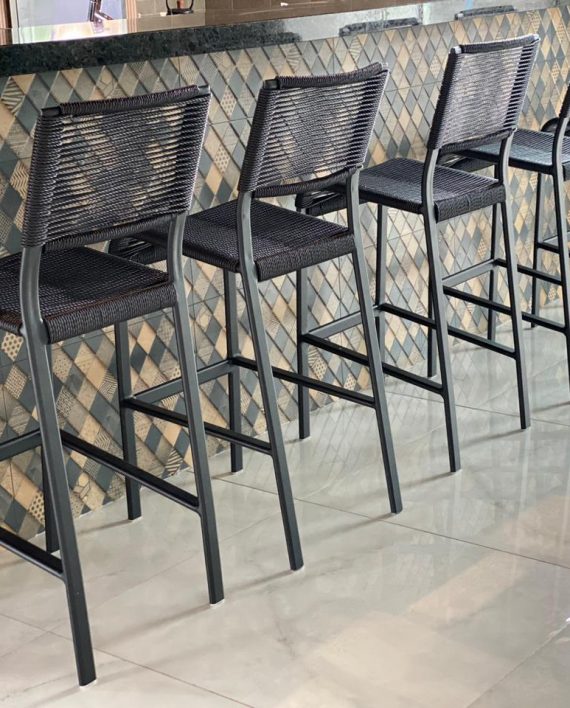 Banqueta Ibizza em aluminio pintado- Corda Sintética (2)