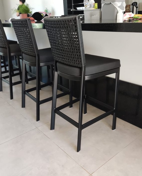 Banqueta Itapema em aluminio pintado – Fibra Sintética