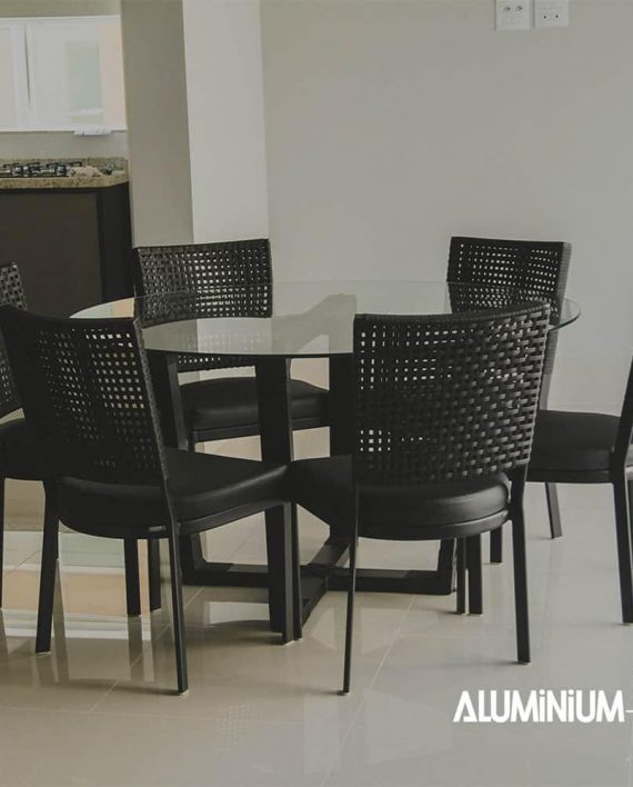 Cadeira Itapema em aluminio pintado – Fibra Sintética .