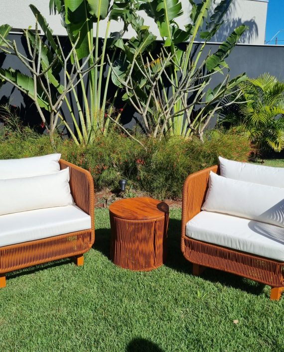 Poltrona Mariscal em aluminio pintado- Corda Sintetica